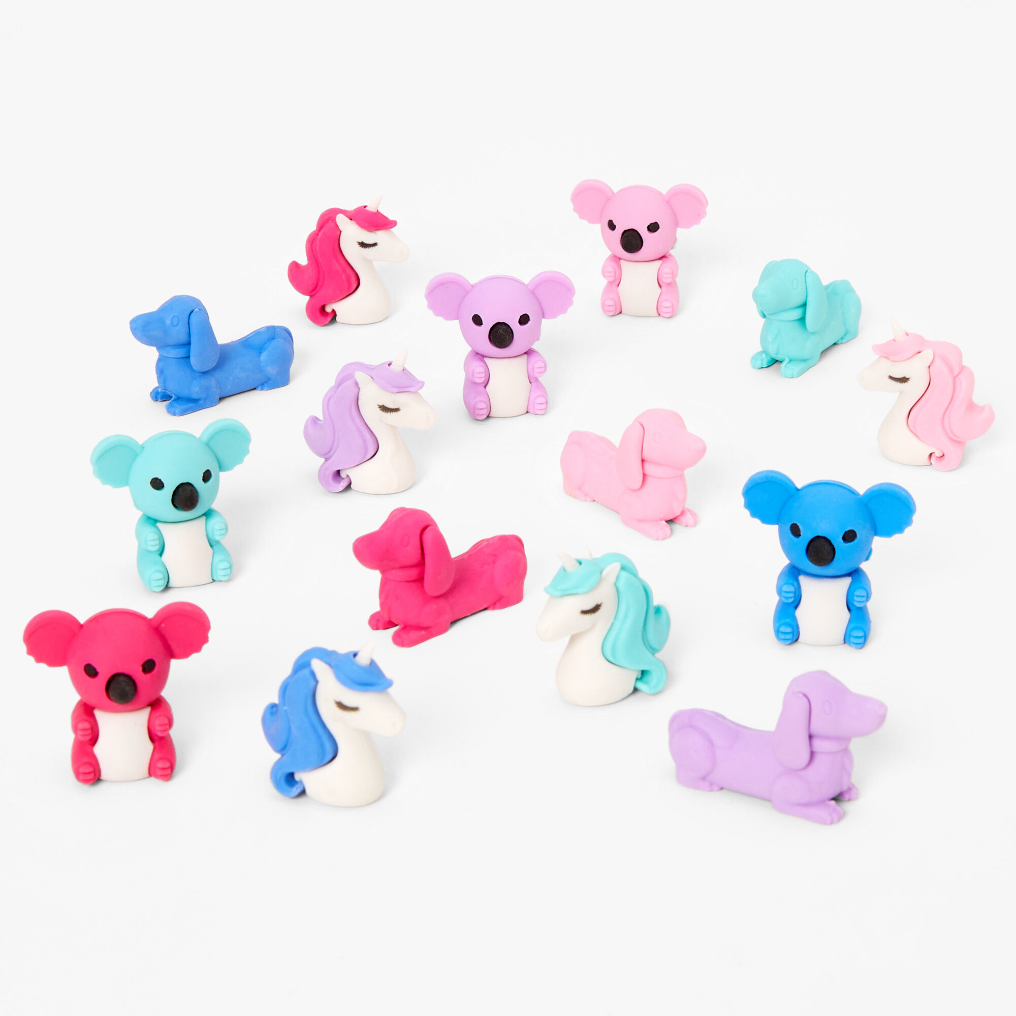 Claire's Gommes animaux pastel - Lot de 15
