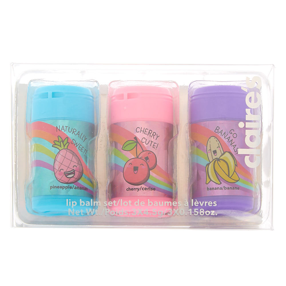 Fruity Lip Balm Cans Set - 3 Pack,