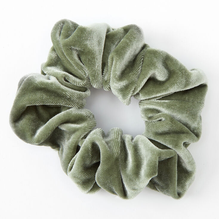 Medium Velvet Hair Scrunchie - Sage,