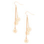 Gold 2.5&quot; Daisy Drop Earrings,