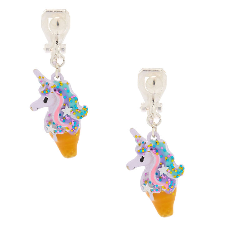 1 Unicorn Clip On Drop Earrings Claire S
