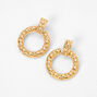 Gold 1&quot; Stud Quilted Drop Earrings,