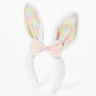 White Easter Bunny Headband, Gloves, &amp; Hair Tie Dress Up Set - 3 Pack,