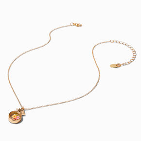 Gold-tone Pineapple Shaker Pendant Necklace,