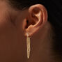 Gold-tone Two Chains Front &amp; Back Drop Earrings ,