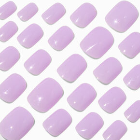 Glossy Light Purple Squoval Vegan Faux Nail Set - 24 Pack,