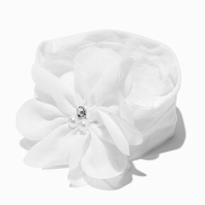 Claire&#39;s Club Special Occasion White Flower Bow Headwrap,