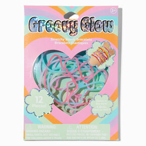 Groovy Glow Glow In The Dark Stretchy Bands Bracelets - 12 Pack,
