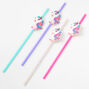 Rainbow Plastic Unicorn Straws - 4 Pack,