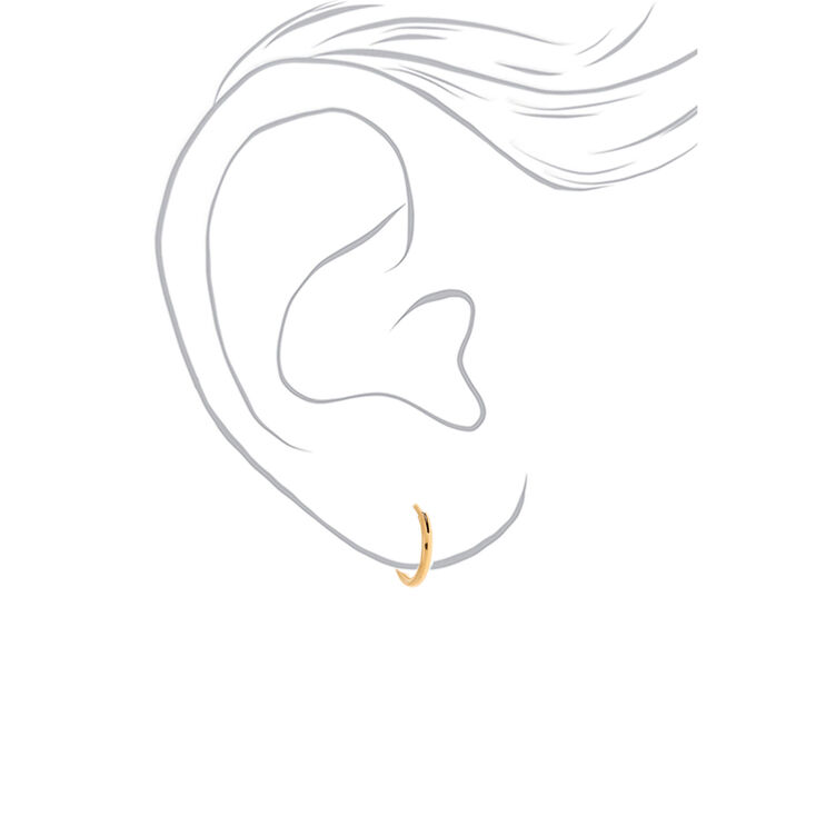 C LUXE by Claire&#39;s 18kt Gold Plated 12mm Hoop Earrings,