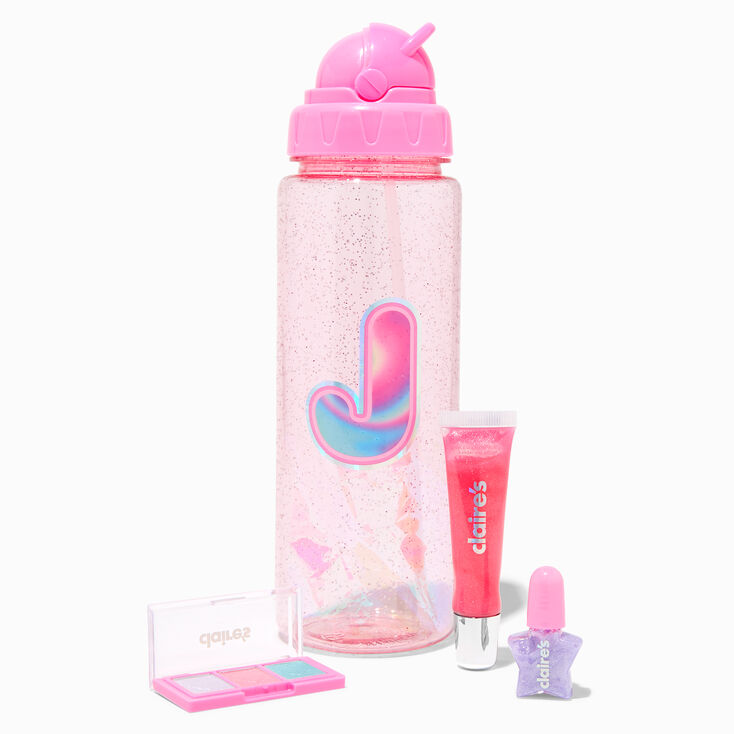 Initial Water Bottle Makeup Set - J,