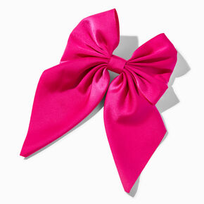 Hot Pink Satin Hair Bow Clip,
