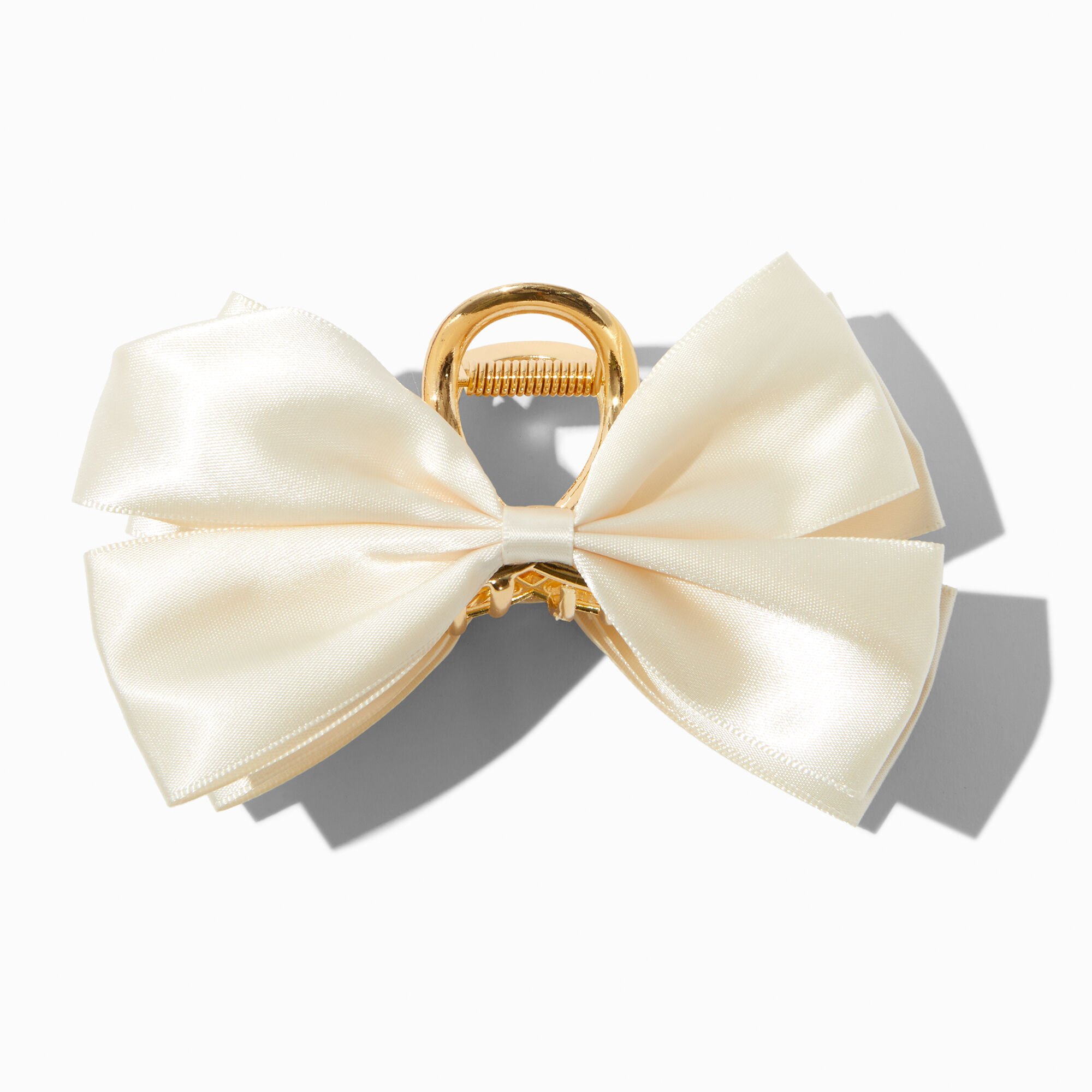 View Claires GoldTone Double Bow Hair Claw Ivory information