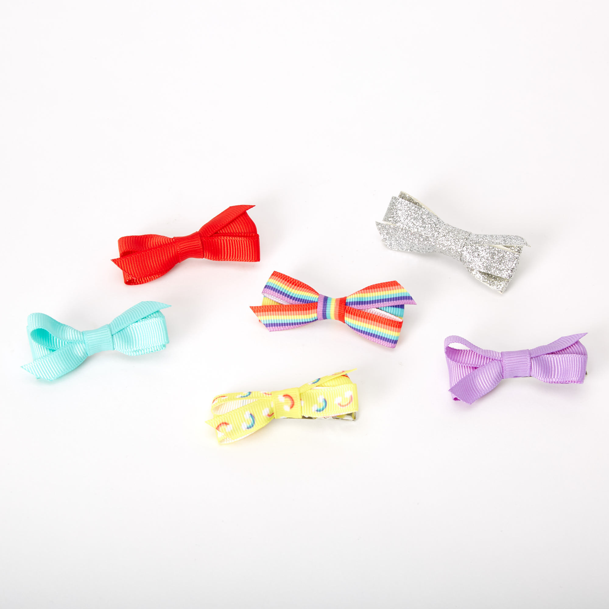 Claire's Club Mixed Summer Bow Hair Clips - 6 Pack,