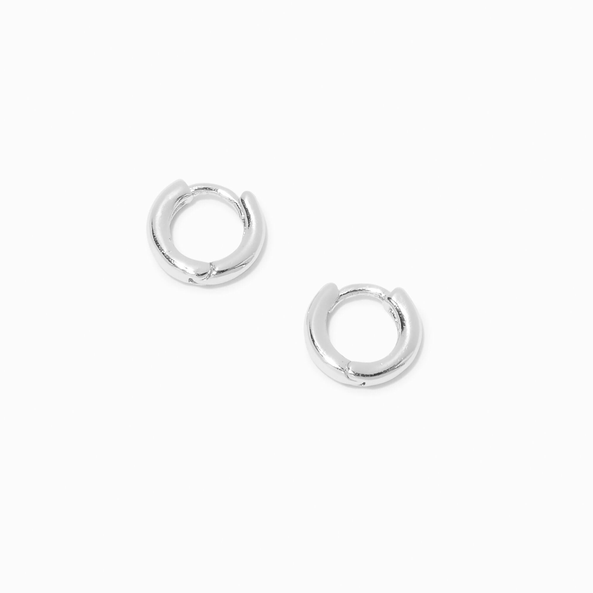 View Claires Tone 10MM Huggie Hoop Earrings Silver information