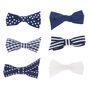 Claire&#39;s Club Patterned Navy Hair Bow Clips - 6 Pack,