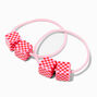 Pink Checkerboard Beaded Hair Ties &#40;2 Pack&#41;,