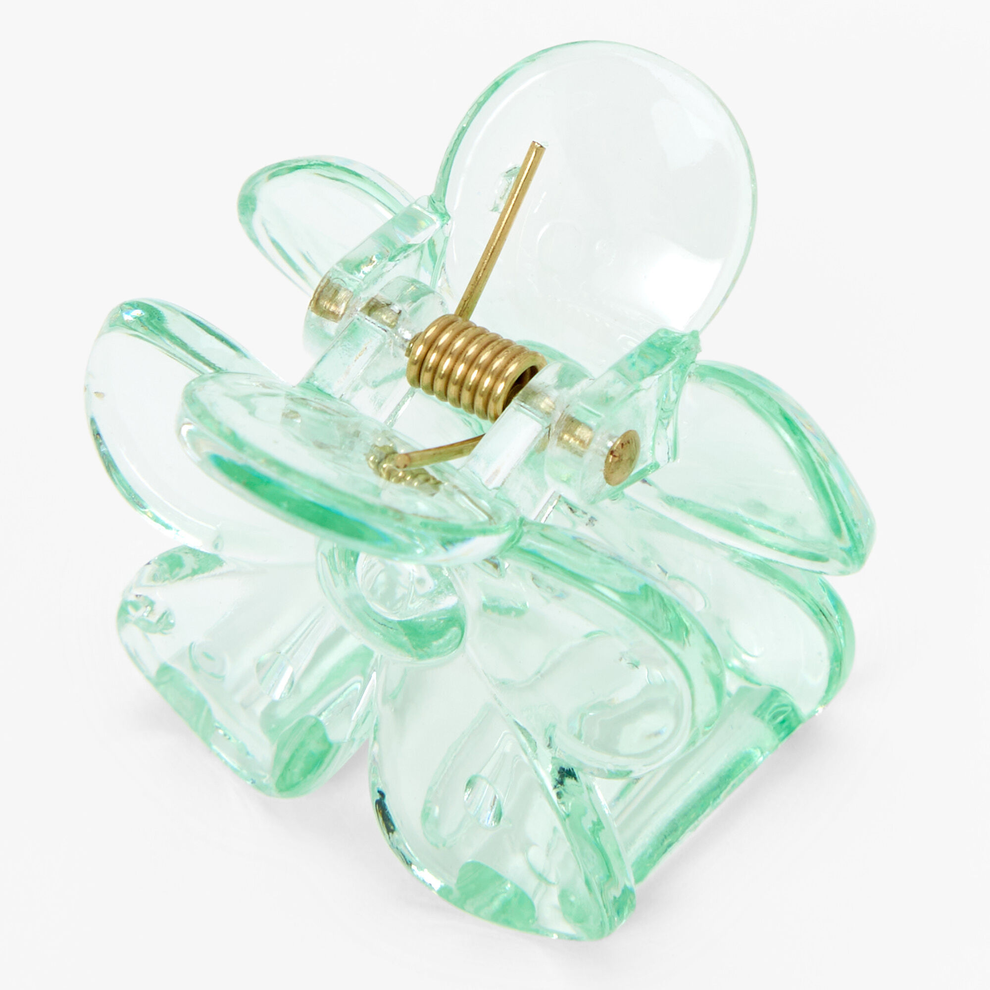 Transparent Flower Hair Claw - Mint,