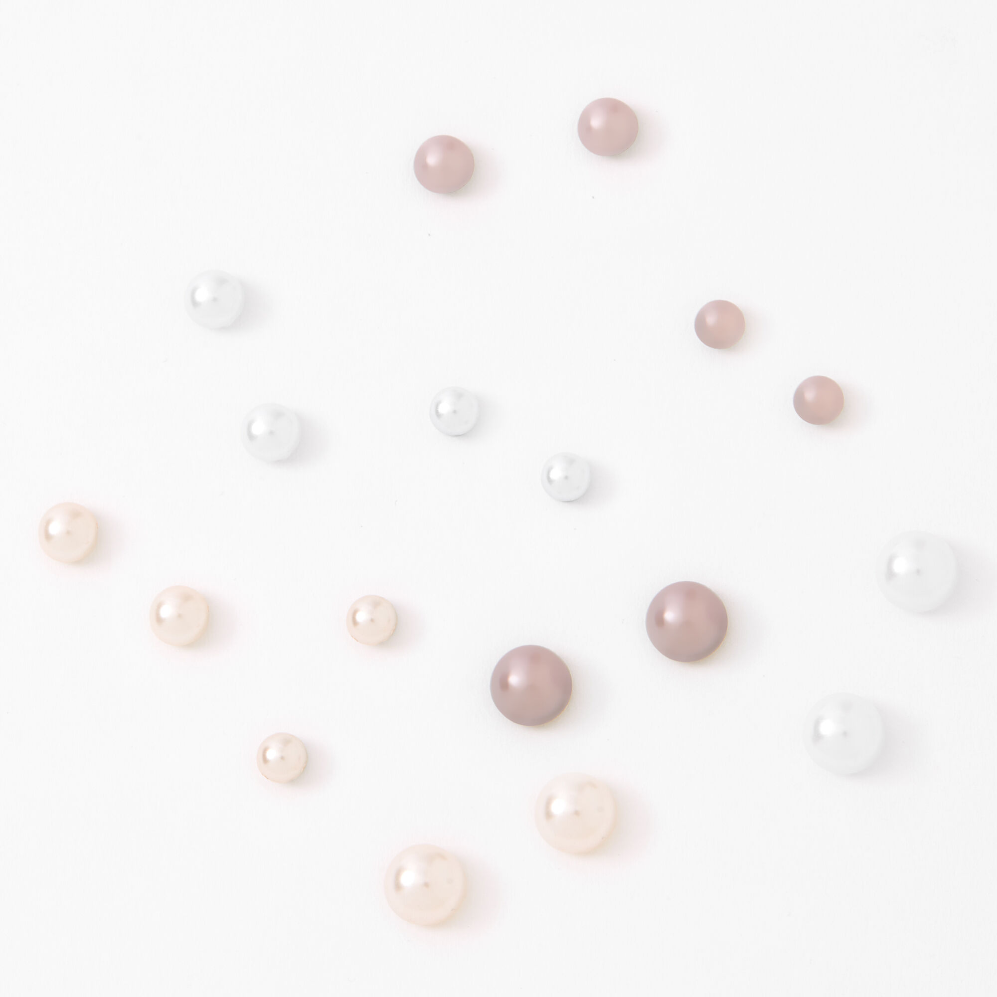 Graduated Pearl Magnetic Stud Earrings - 9 Pack,
