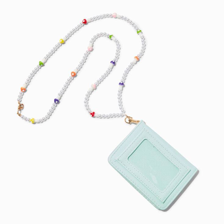 Mushroom Emblem Wallet With Beaded Lanyard,