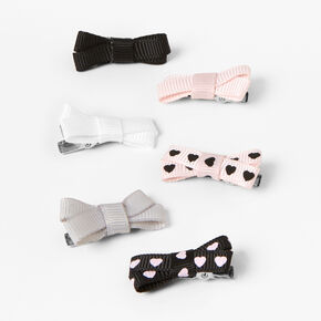 Claire&#39;s Club Heart Polka Dot Hair Bow Clips - 6 Pack,