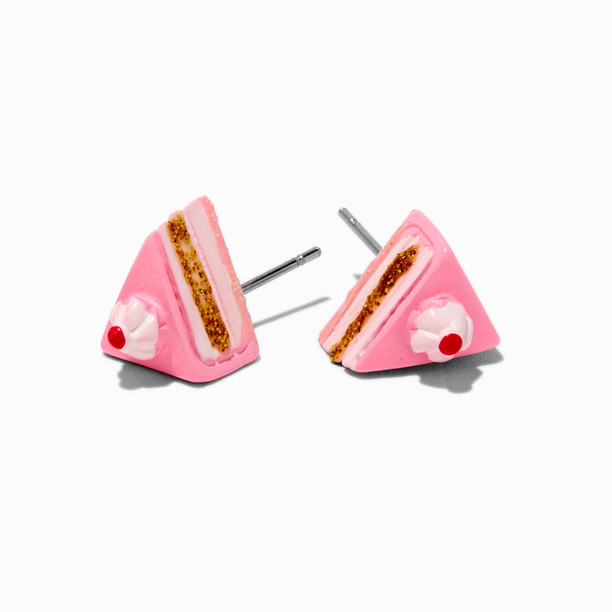 Pink Layer Cake Stud Earrings,