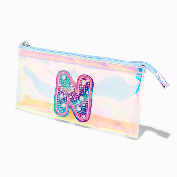 Holographic Initial Pencil Case - N,