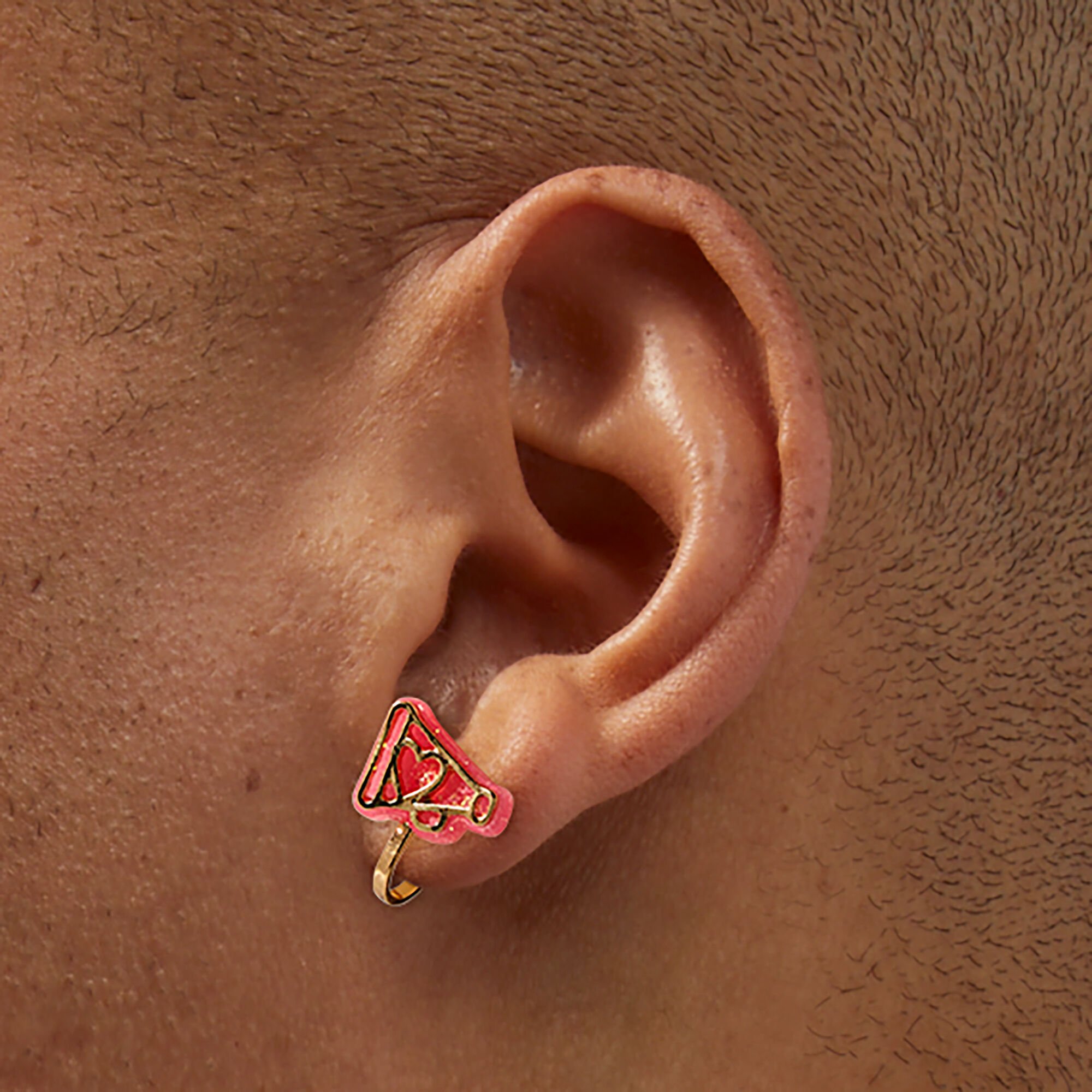 Cheerleader Megaphone Clip-On Stud Earrings,