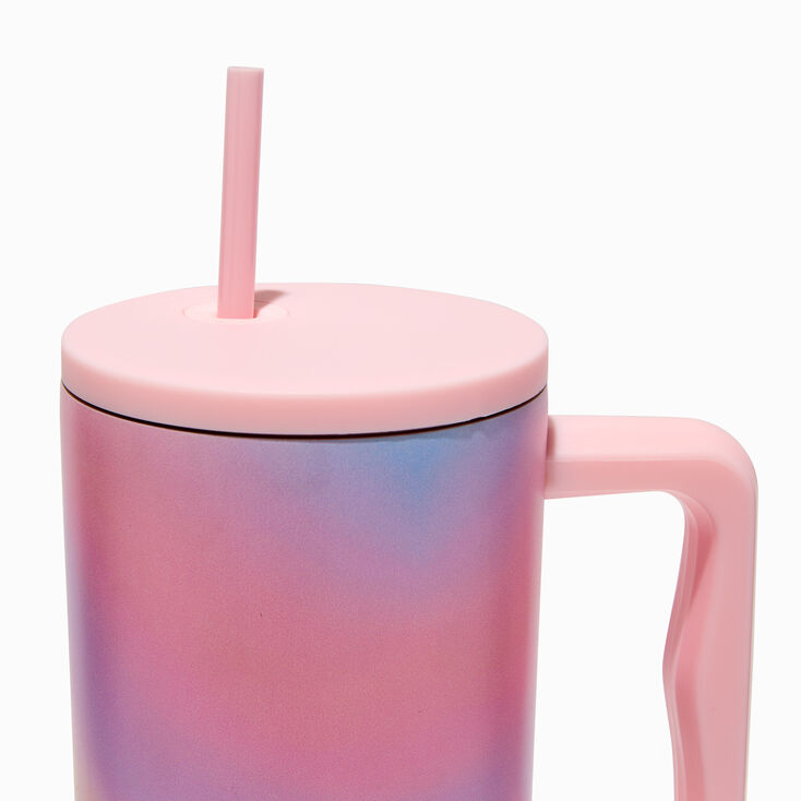 Pink Ombr&eacute; Stainless Steel Handled Tumbler,
