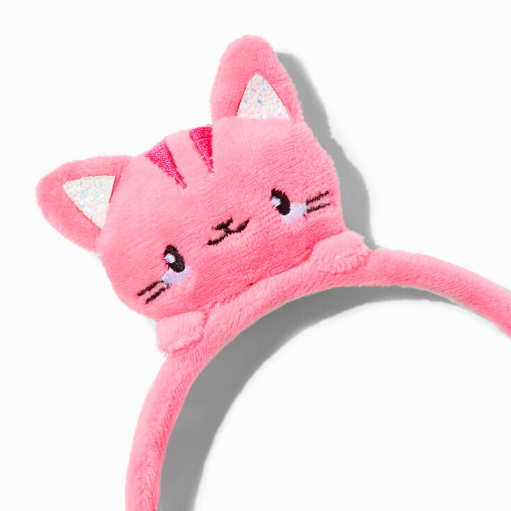 Claire&#39;s Club Pink Cat Plush Headband,
