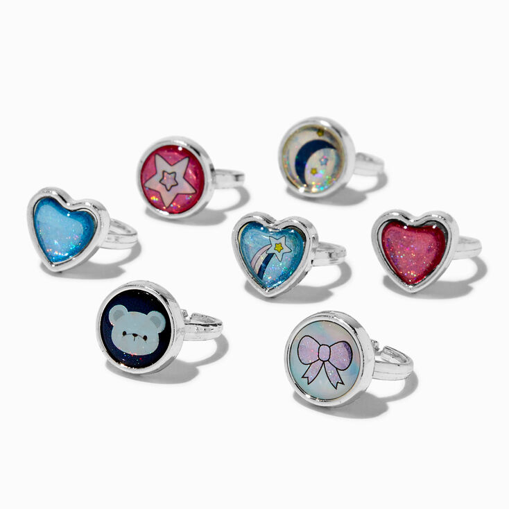 Claire&#39;s Club 7 Day Starry Stick On Earrings &amp; Ring Set - 7 Pack,