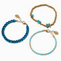 Blue Enamel Heart &amp; Star Bracelet Set - 3 Pack,