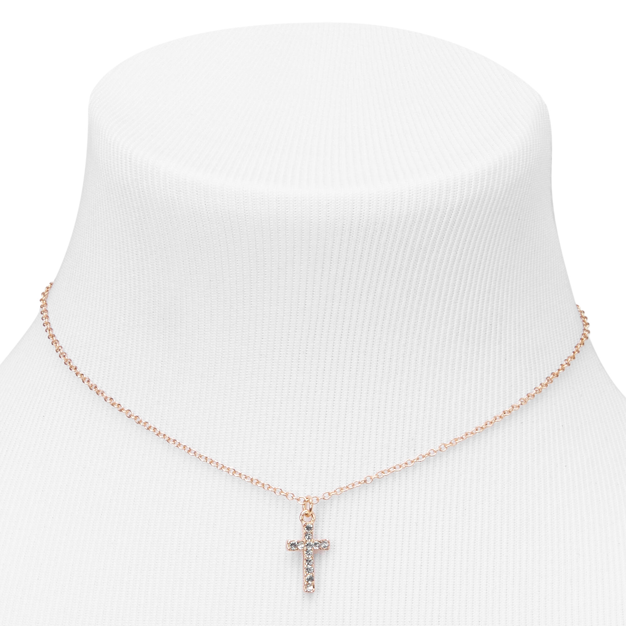 Claire s Club Gold Embellished Cross Jewelry Set 3 Pack