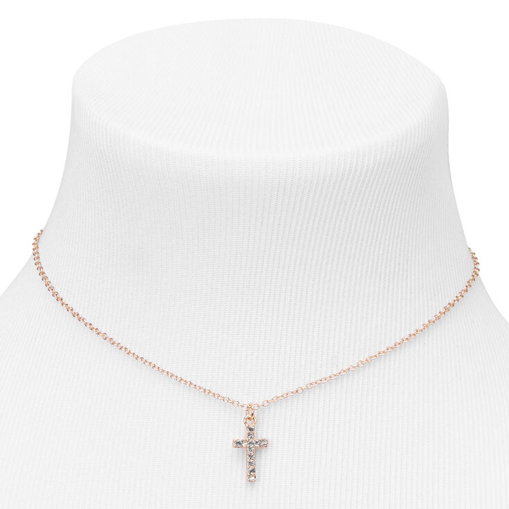 Claire&#39;s Club Gold Embellished Cross Jewelry Set - 3 Pack,