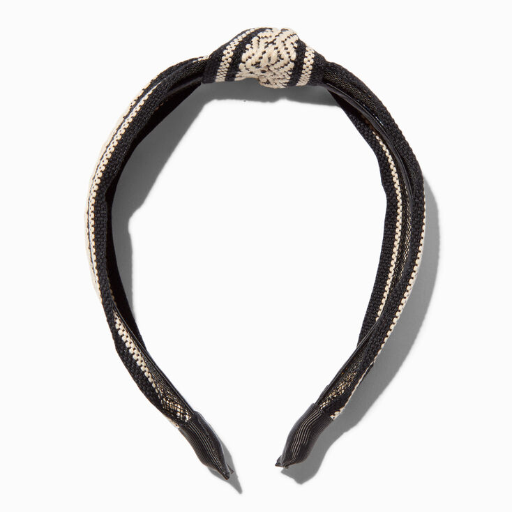 Black Woven Tribal Knotted Headband,