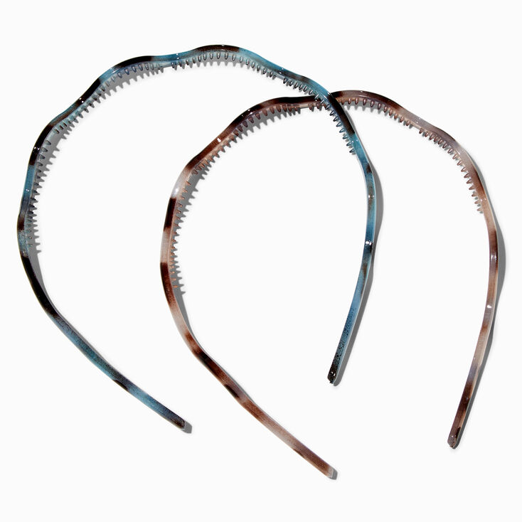 Gray &amp; Blue Tortoiseshell Wave Headbands - 2 Pack,