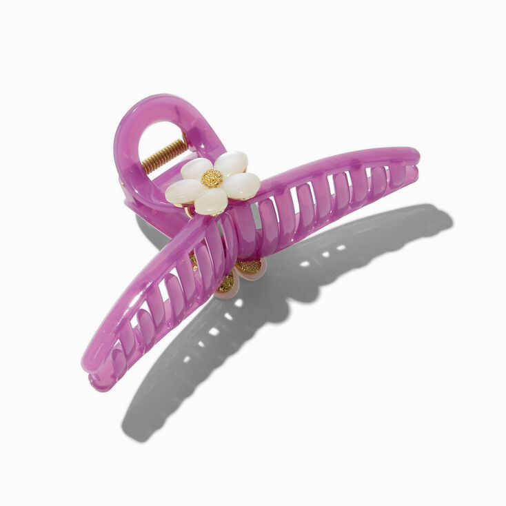 White Flower Orchid Metal Hair Claw,