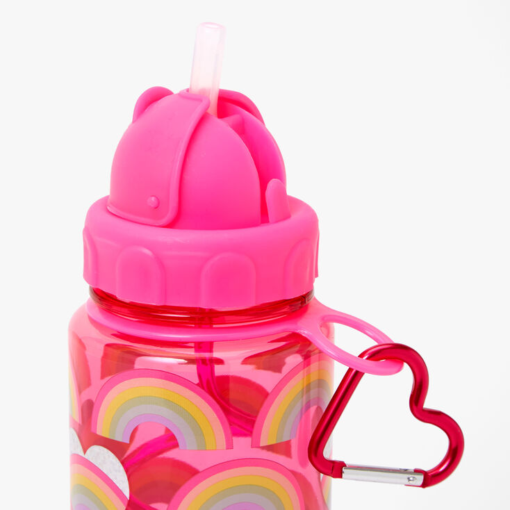 Rainbow Heart Water Bottle - Pink,