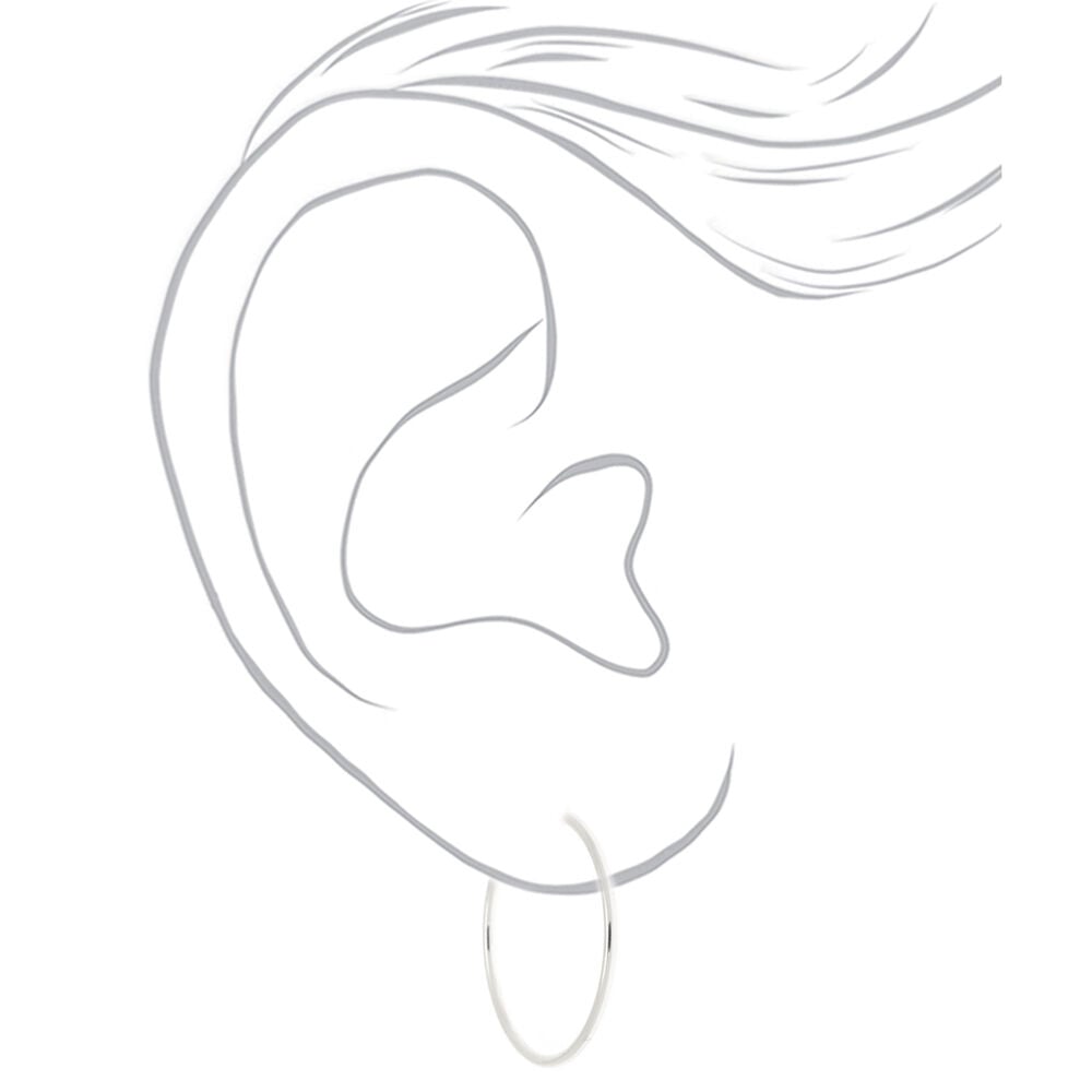 Silver-tone 40mm Clip-On Hoop Earrings,