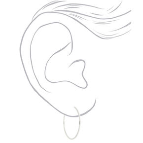 Silver-tone 40mm Clip-On Hoop Earrings,