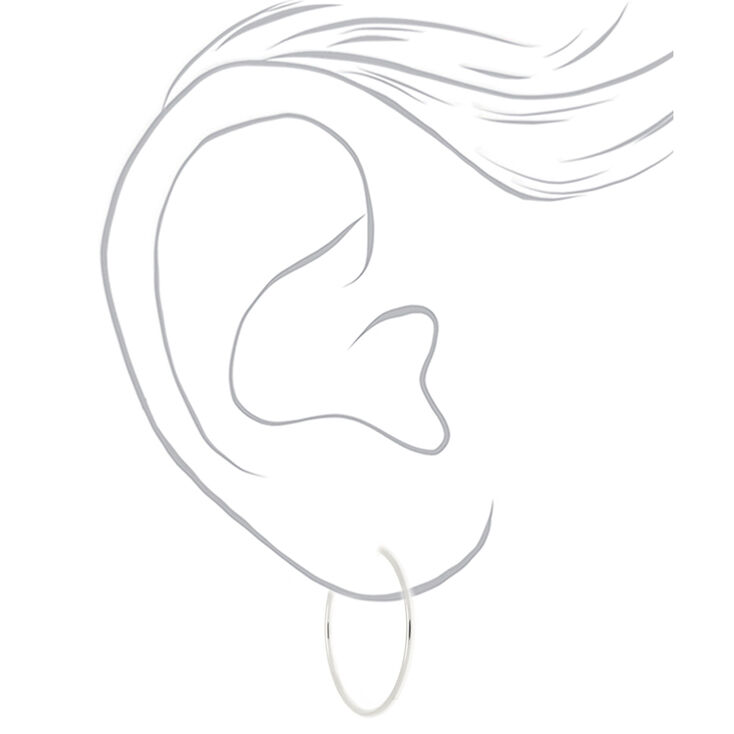 Silver-tone 40mm Clip-On Hoop Earrings,
