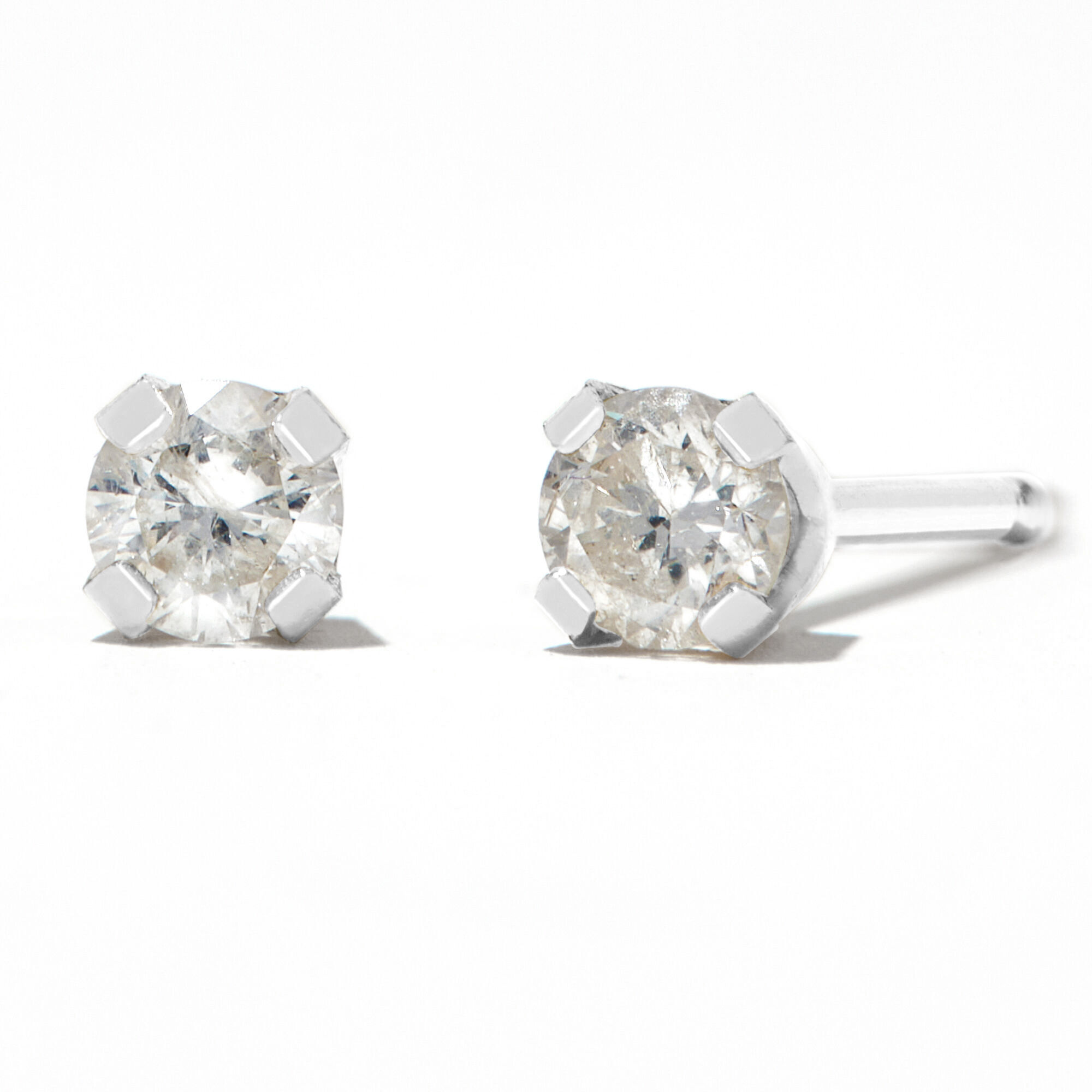 Round Laboratory Grown Diamond Stud Earrings 1 10 ct. tw. 9ct White Gold tone