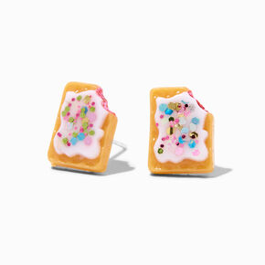 Sterling Silver Glitter Breakfast Pastry Stud Earrings,
