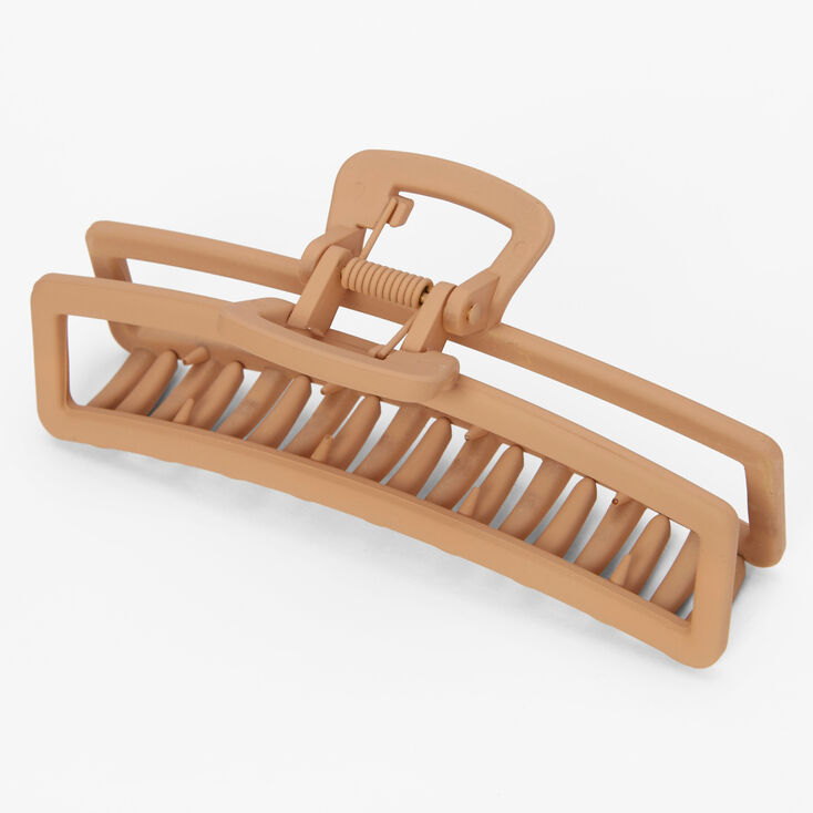 Taupe Large Rectangle Hair Claw,