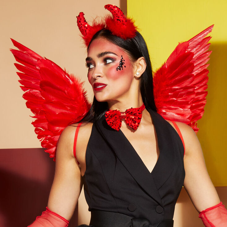 Ailes en plumes Halloween - Rouge,