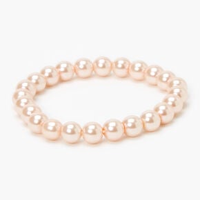 Classic Pearl Stretch Bracelet - Blush,