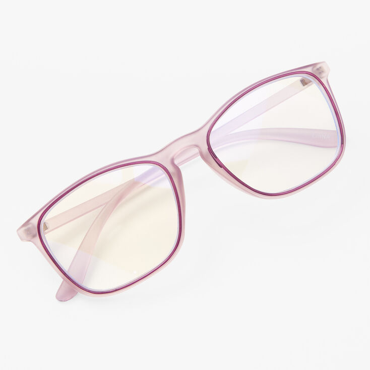 Blue Light Reducing Retro Clear Lens Frames - Purple,