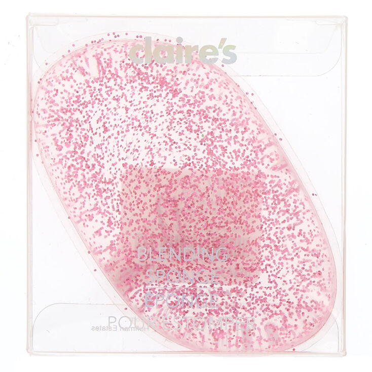 Claire's Éponge à maquillage en silicone transparent à paillettes roses