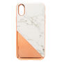 Rose Gold Marble Protective Phone Case - Fits iPhone X/XS,