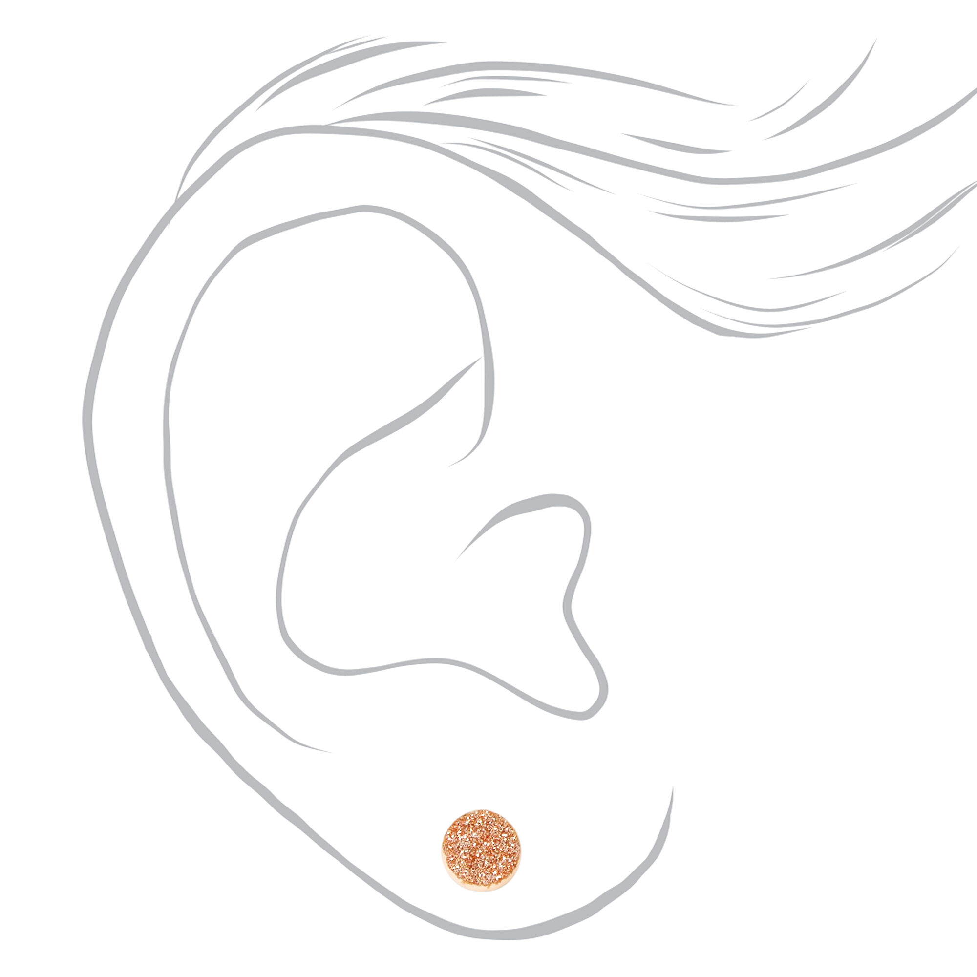Mixed Metal Pastel Round Magnetic Stud Earrings - 6 Pack,